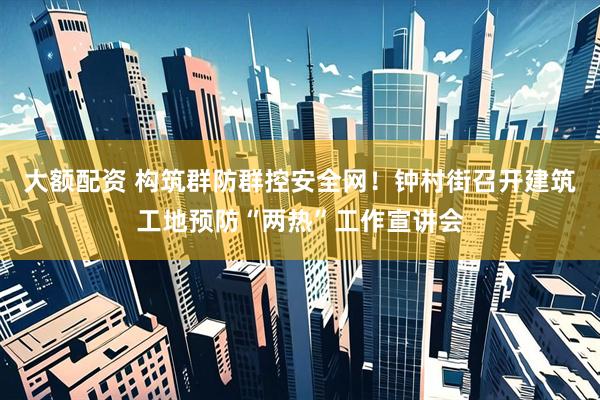 大额配资 构筑群防群控安全网！钟村街召开建筑工地预防“两热”工作宣讲会